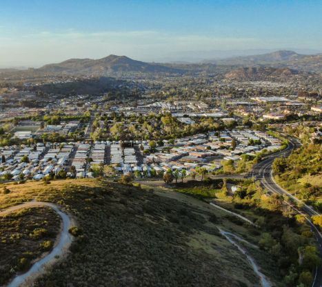 Looking north across Poway from the South Poway Business Park