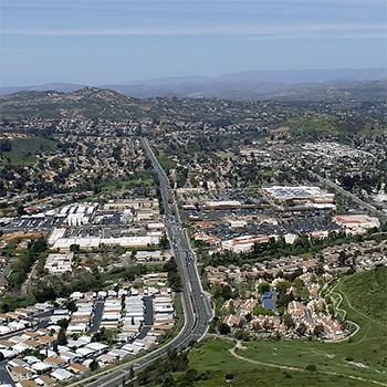 Poway looking north toward Twin Peaks and Mt. Woodson