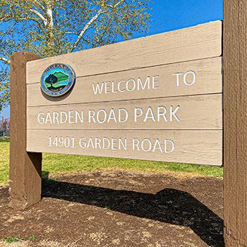 Garden Road Neighborhood Park sign