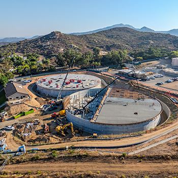 Drone photo of Poway Clearwell Replacement Project