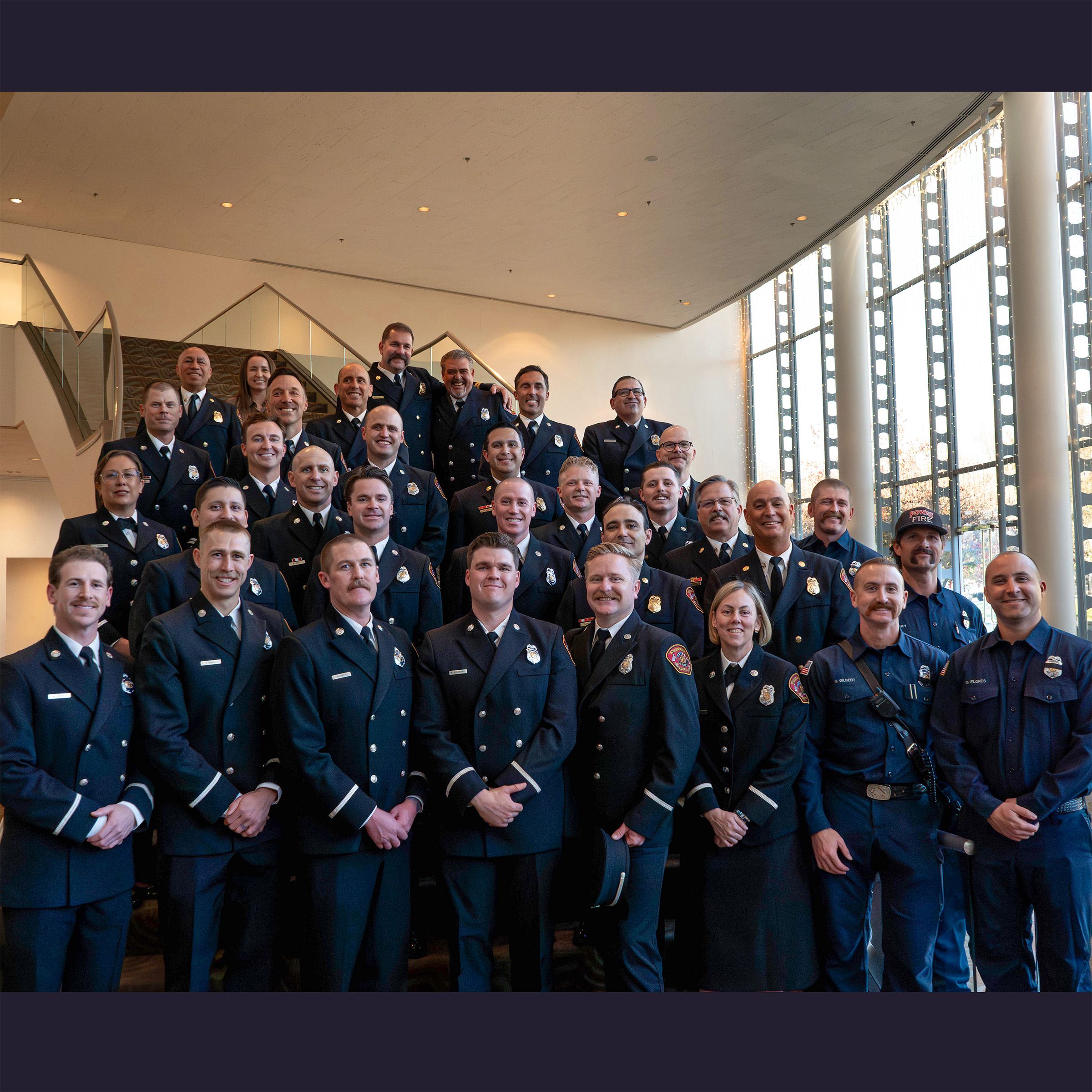 Poway Fire Department group photo at the 2026 Badge Ceremony