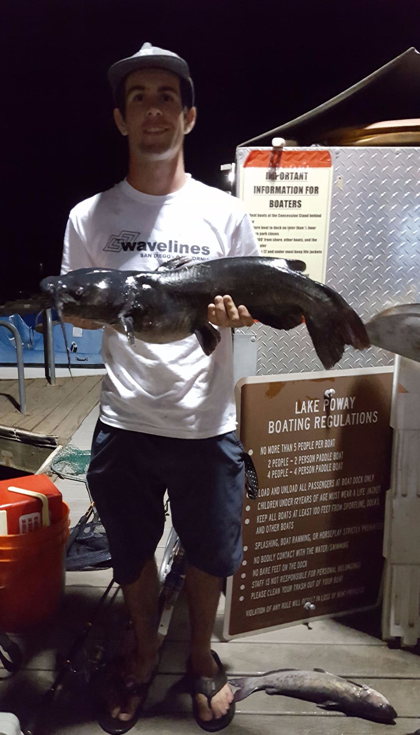 Elliot Dohna PQ 12.5lb catfish mackerel 22 JulyEast end of log boom 2