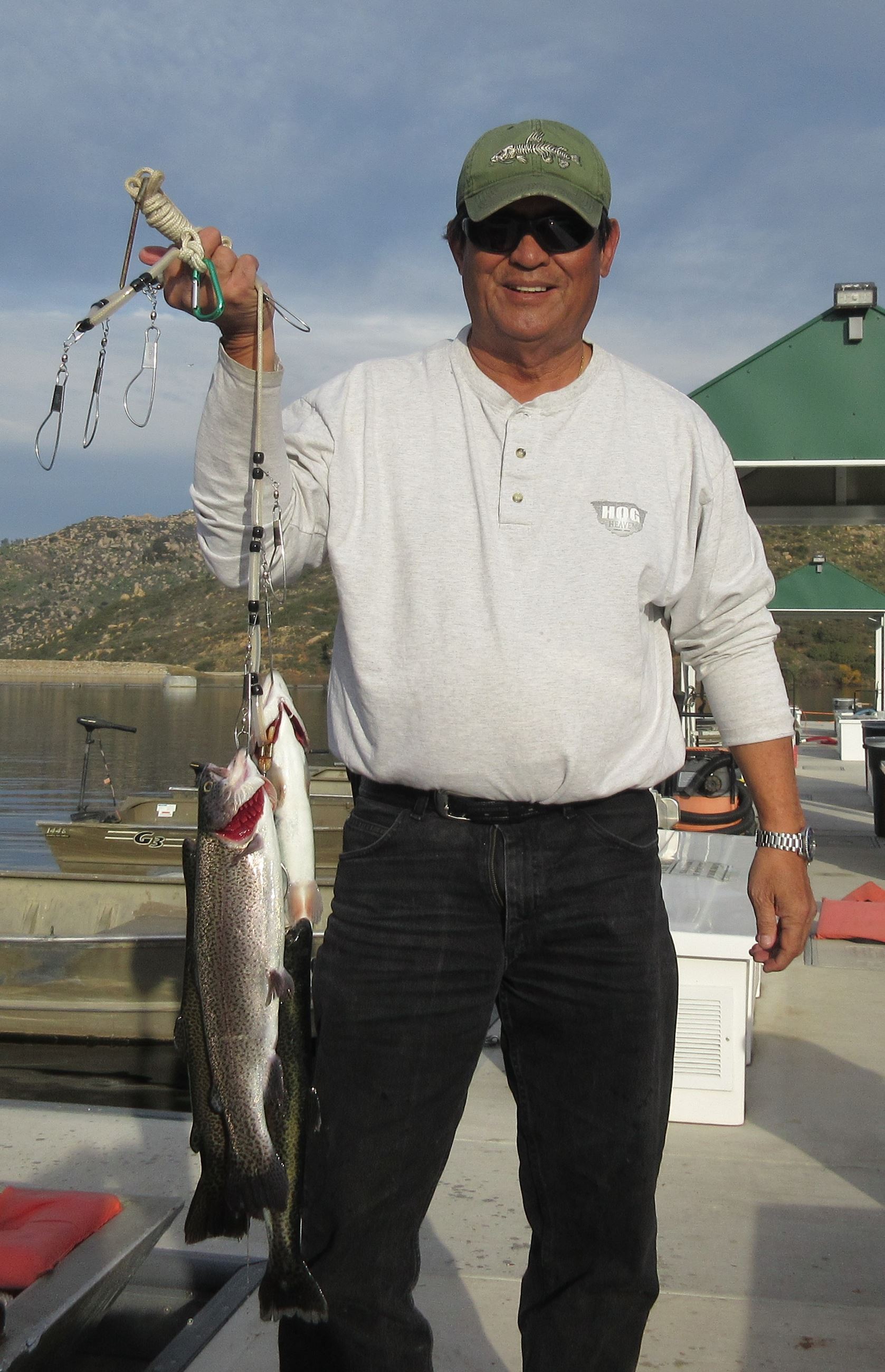 Tony Orlina, 4 Trout, Trolling, night crawlers 13 Jan 19