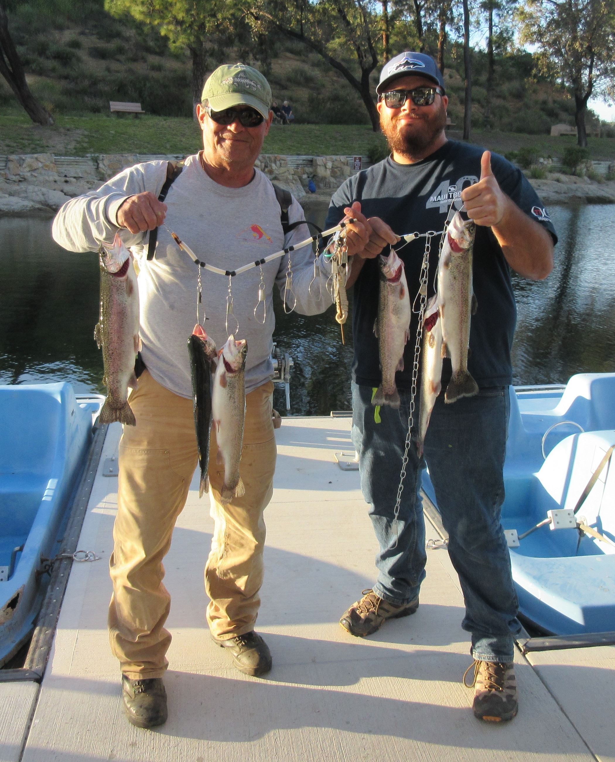 Tony Orlina and Zach Arche 6 trout 6 April 2019 boat