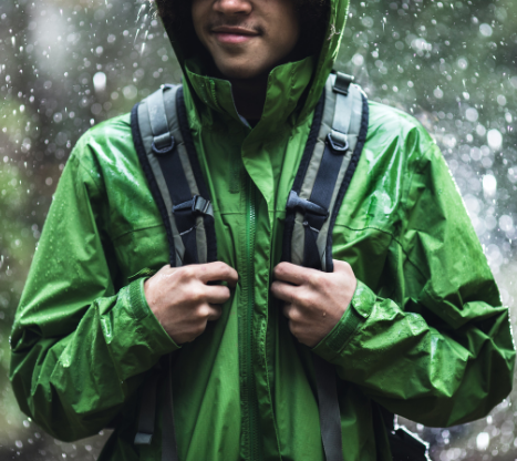 hiking in rain