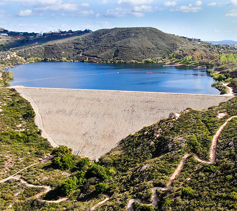 Lake Poway looking toward the damn
