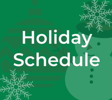 holiday schedule graphic for news article