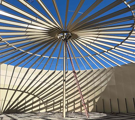 inside temporary water tank at Lake Poway