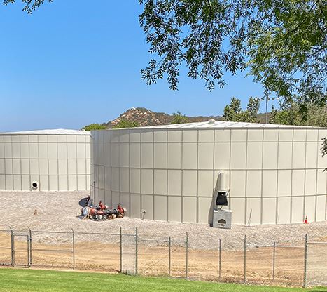 temporary water tanks for update on pipeline flushing