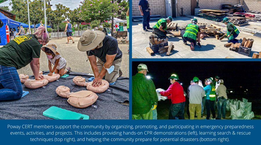 Poway CERT members demo CPR, train in search & rescue, prepare for disasters