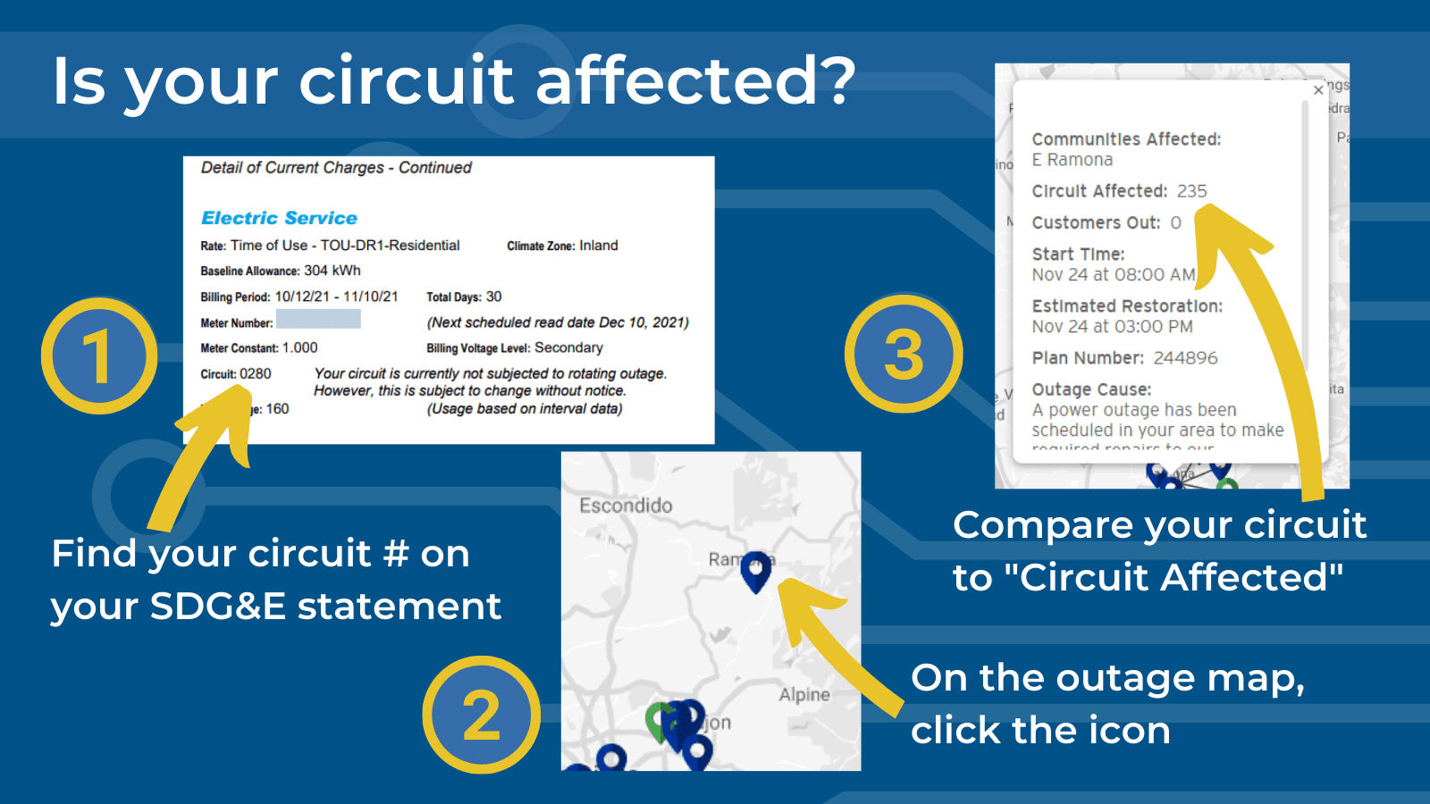 how to check if your circuit is affected by the PSPS