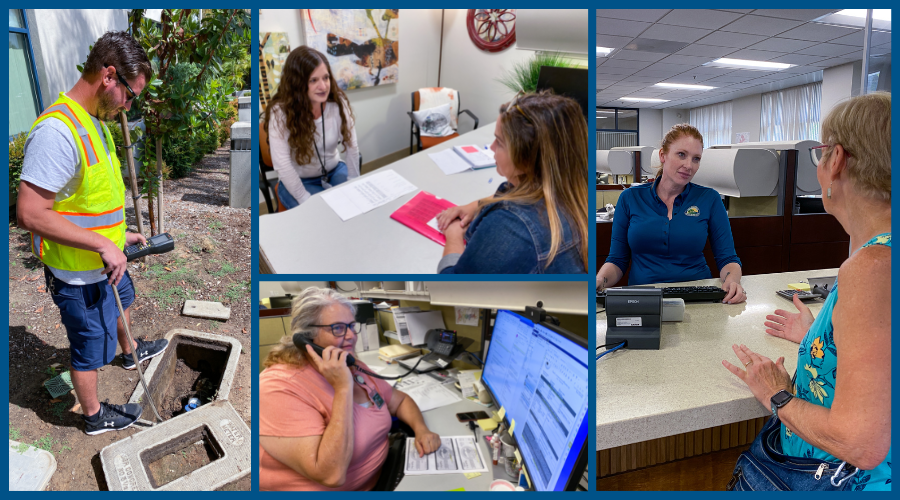 collage of customer services photos