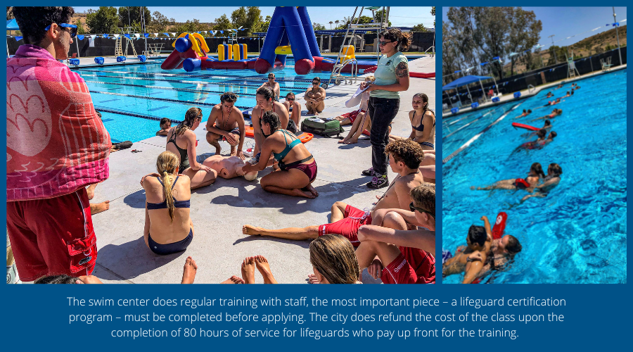 The swim center does regular training with staff.